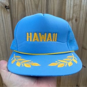 Vintage 80s HAWAII Trucker Mesh Rope Snapback Hat